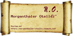 Morgenthaler Otelló névjegykártya